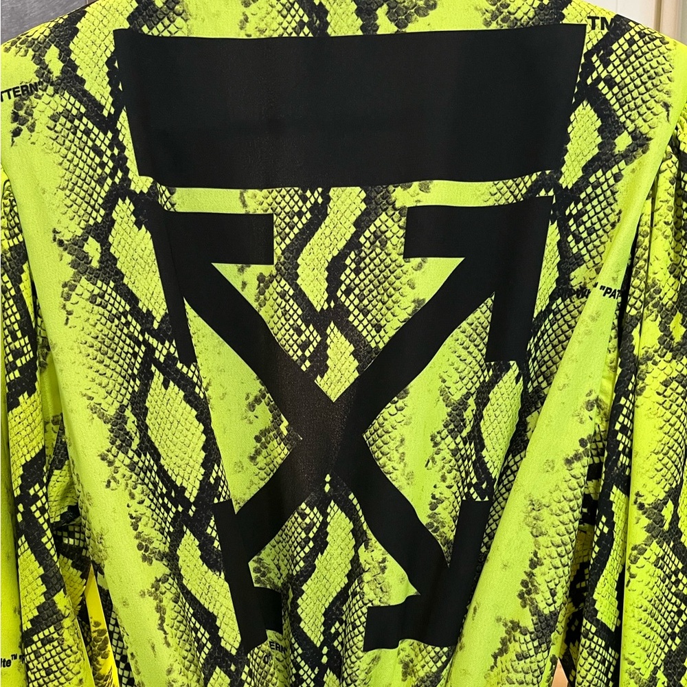 OFF/WHITE 80s Deep V Python-Print Mini Dress - Picture 11 of 14